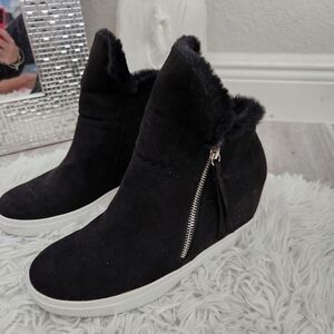 Fur Wedge Boots